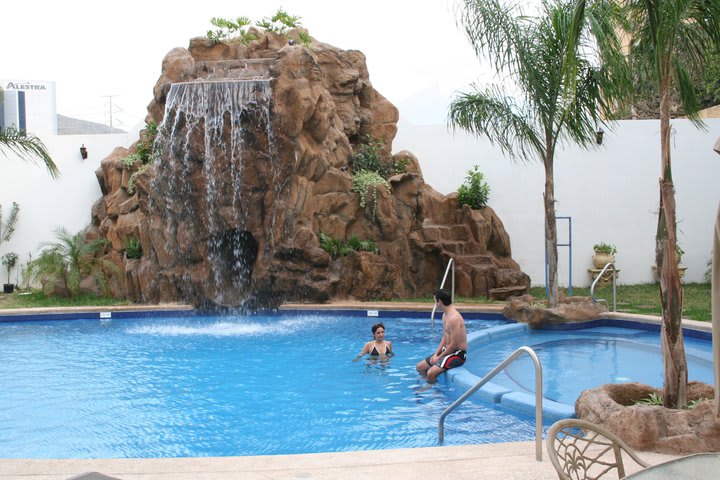 Pool with waterfall