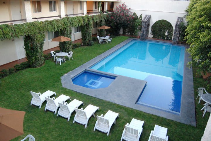 Pool at the Real de Minas hotel near La Paz Theater