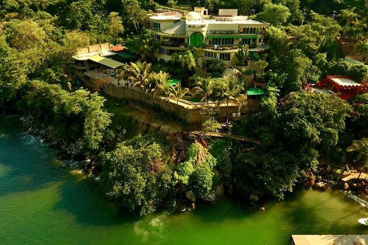 The hotel is located on the cliff coast