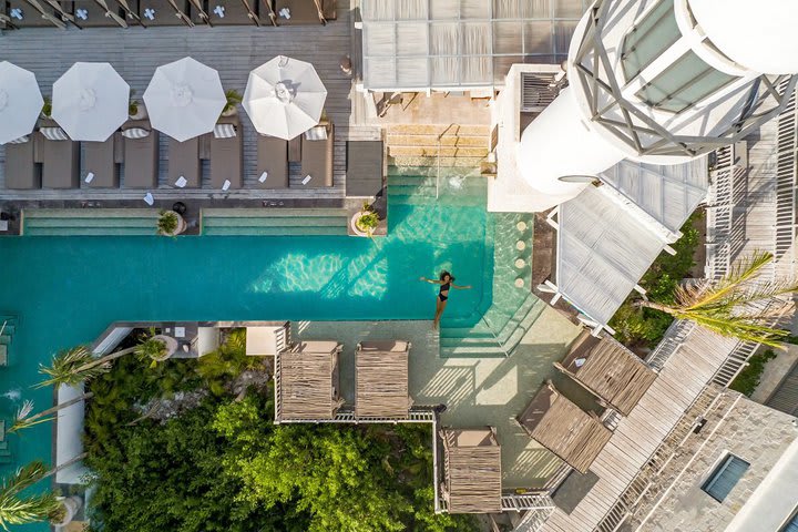 Aerial view of the pool