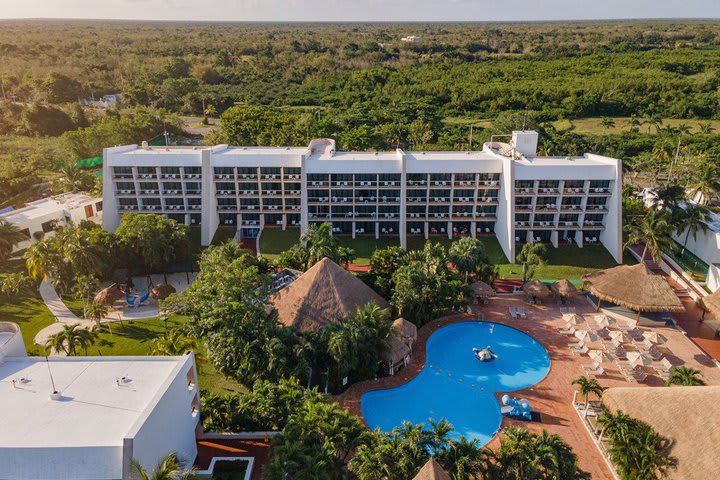 Aerial view of the pool