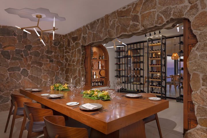 Wines area at the Olio restaurant