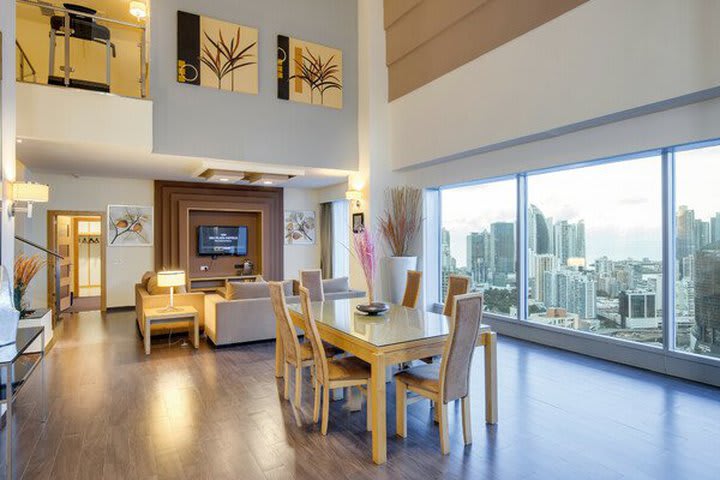 Sitting area in the penthouse