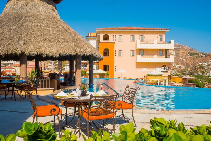 Sitting area by the pool