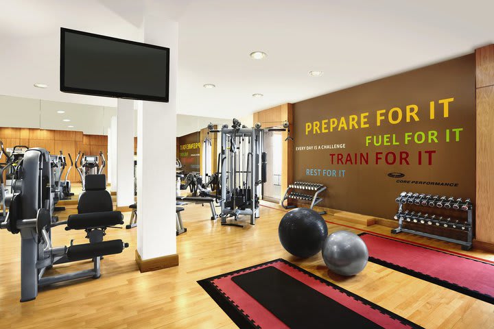 The fitness center at the Sheraton Skyline Hotel London Heathrow is open 24 hours