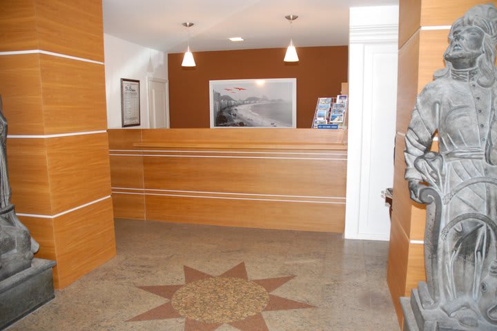 Front desk at the Hotel Debret in Rio de Janeiro