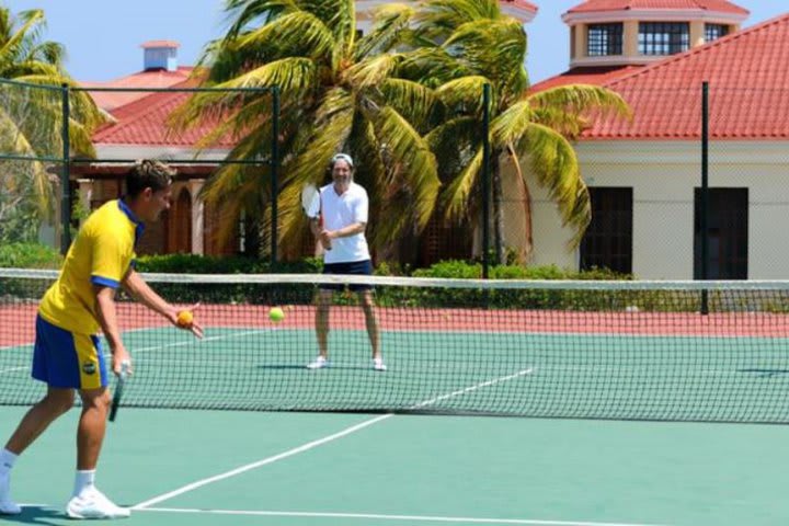 Tennis courts within the facilities