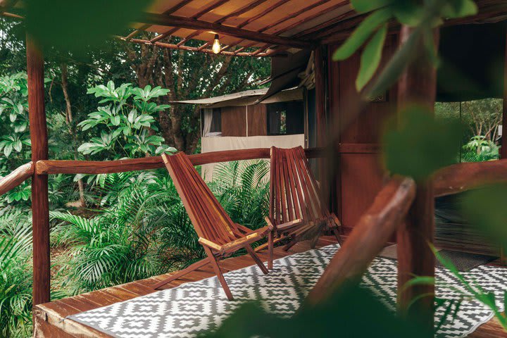 Terrace of a glamping