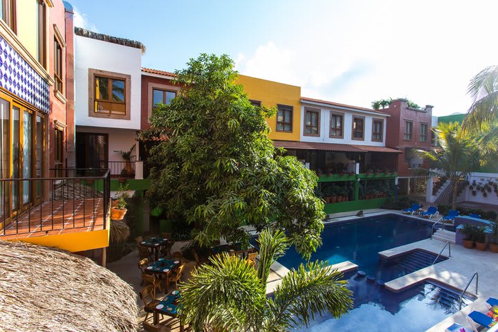 Aerial view of the pool