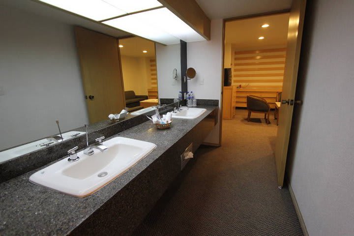 Guest bathroom with double sink