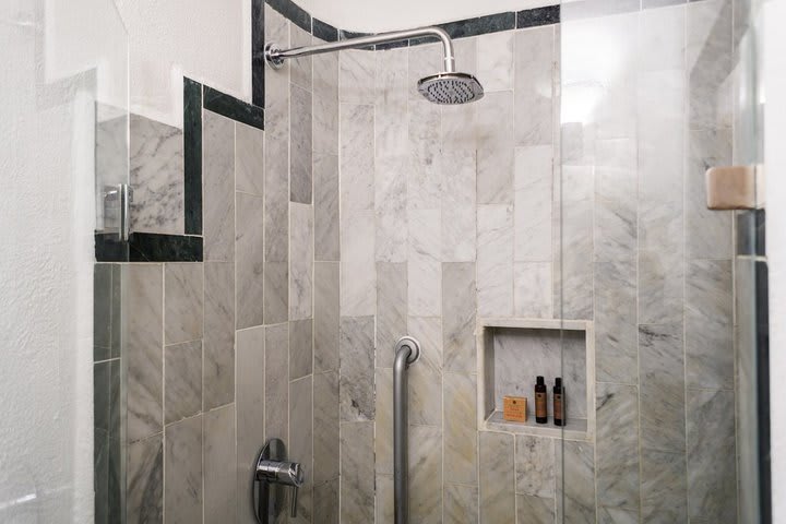 Shower in a bathroom