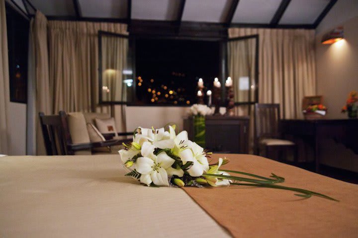 Guest room overlooking the exterior of the Sonesta Posadas del Inca, hotel in Cusco