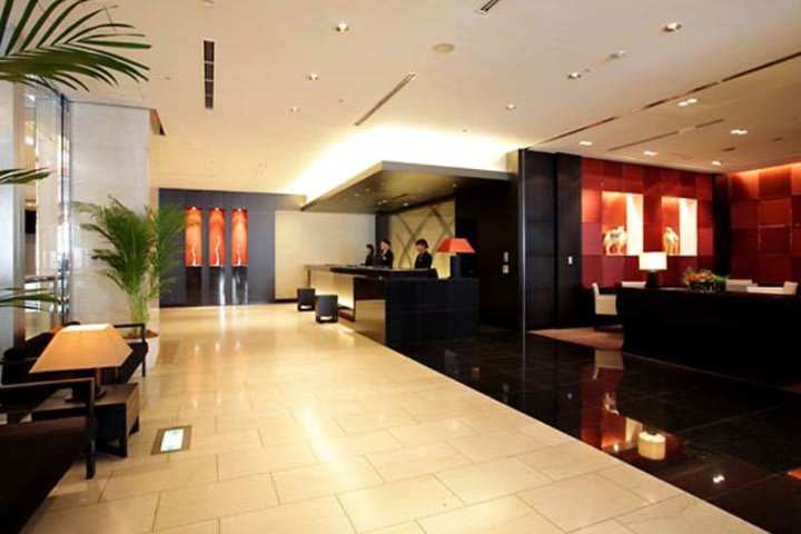 Front desk at the Courtyard by Marriott Ginza hotel in Tokyo