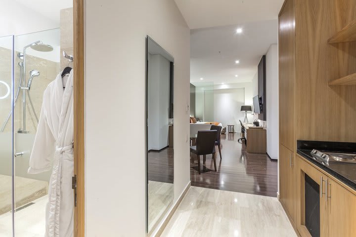 View of the kitchenette in a suite