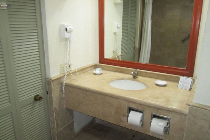 Guest rooms have a private bathroom