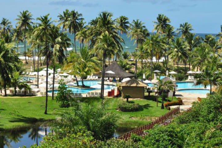 Jardines del hotel de playa todo incluido Sauípe Park