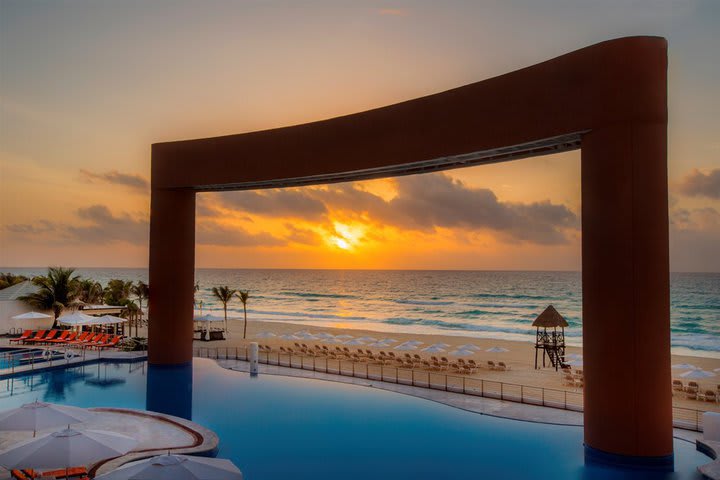 Pool with ocean view