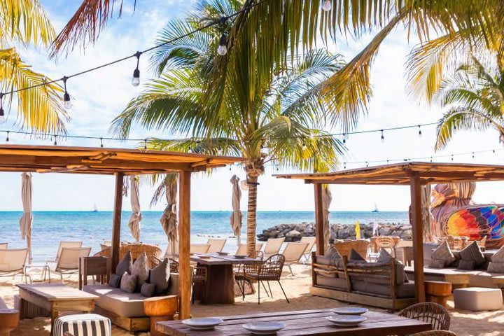 Tables at the beach