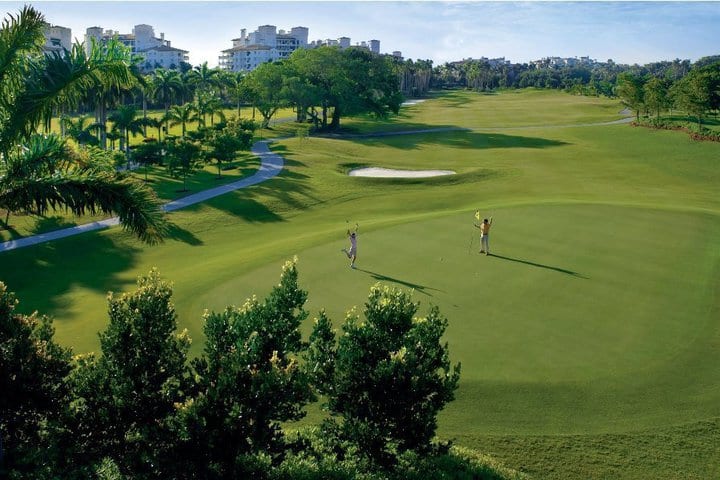 The golf course at the Fisher Island Club hotel was designed by Paul Burle Dye