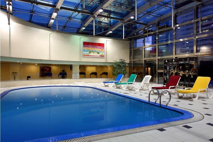 Heated indoor pool at the Sheraton Hongqiao hotel in Shanghai