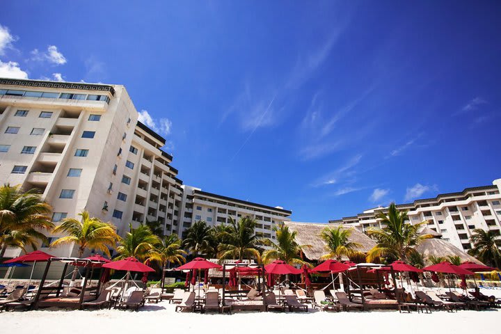 Sun loungers on the beach