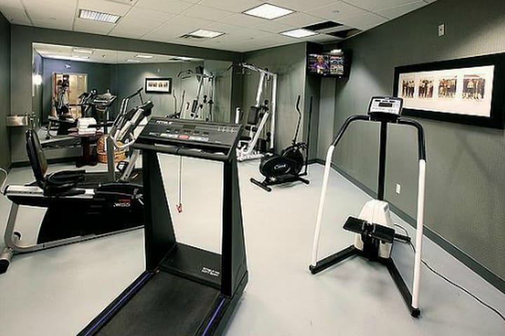 Fitness center at the Holiday Inn Express Hotel Suites Toronto Mississauga
