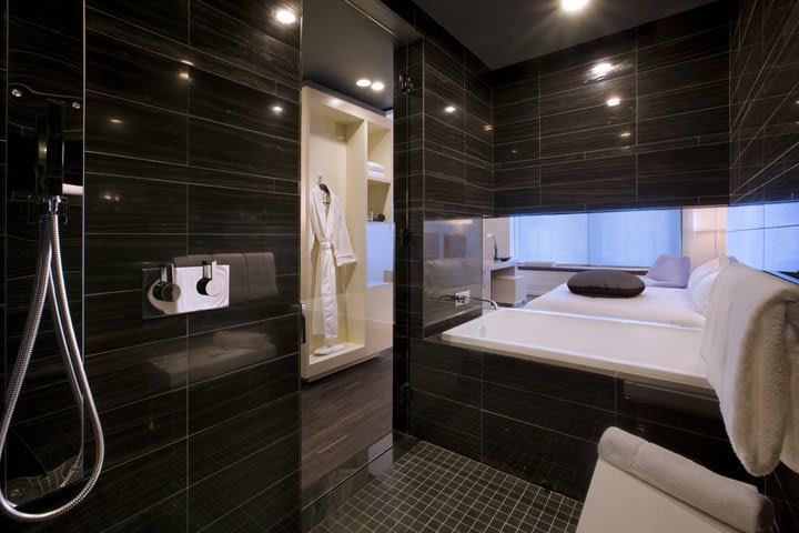 Baño del Andaz Wall Street, hotel en Nueva York