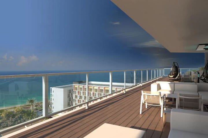 Terrace with ocean view