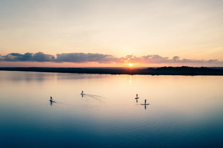 The sunset at the lake