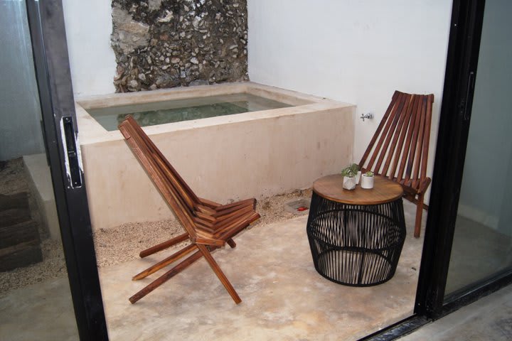 A pool on the terrace