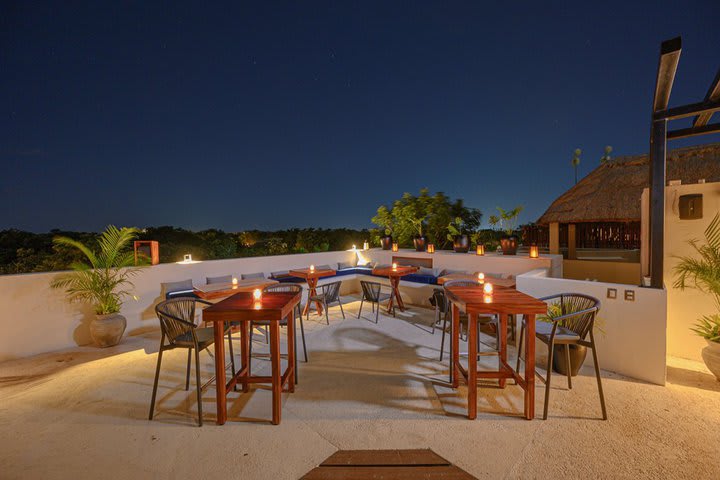 Vista de noche de la terraza