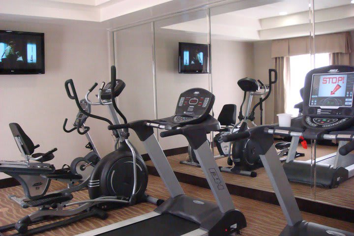 Fitness center at the Holiday Inn Suites in Hawthorne, California