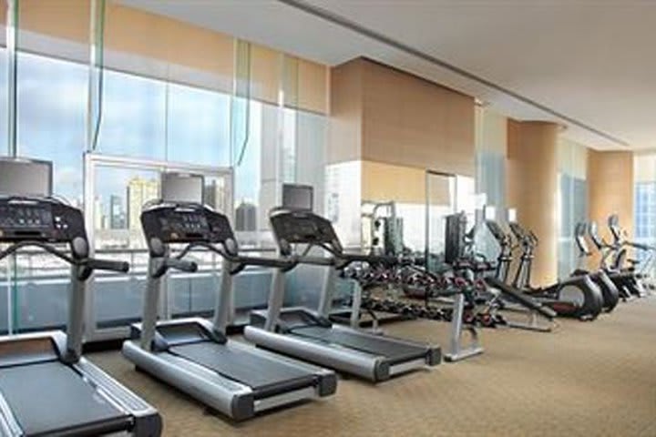 Workout in the fitness center at the Fraser Residence Shanghai