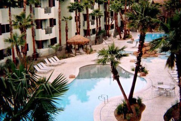 The Tahiti Resort in Las Vegas has two sand bottom pools
