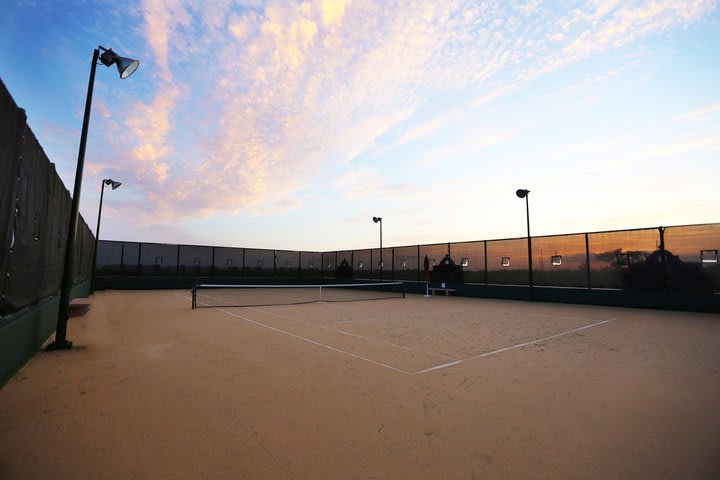 The resort offers lighted tennis courts