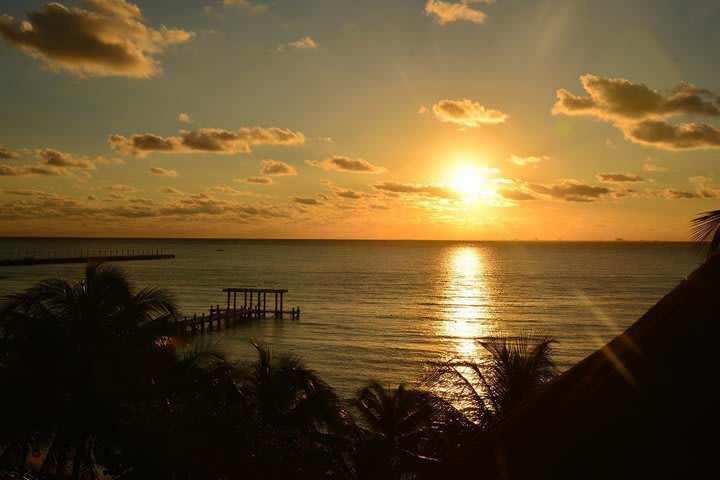 View of the sunset from the hotel