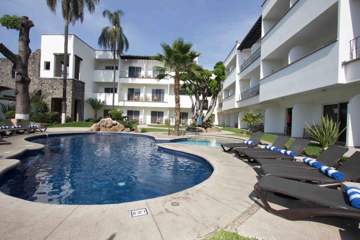 Sun loungers by the pool