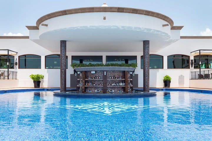 Pool with a bar area