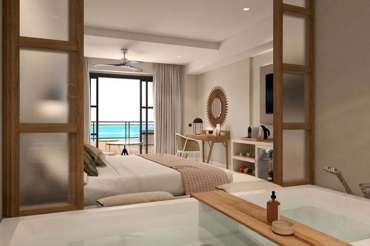 Junior suite king vista parcial al mar