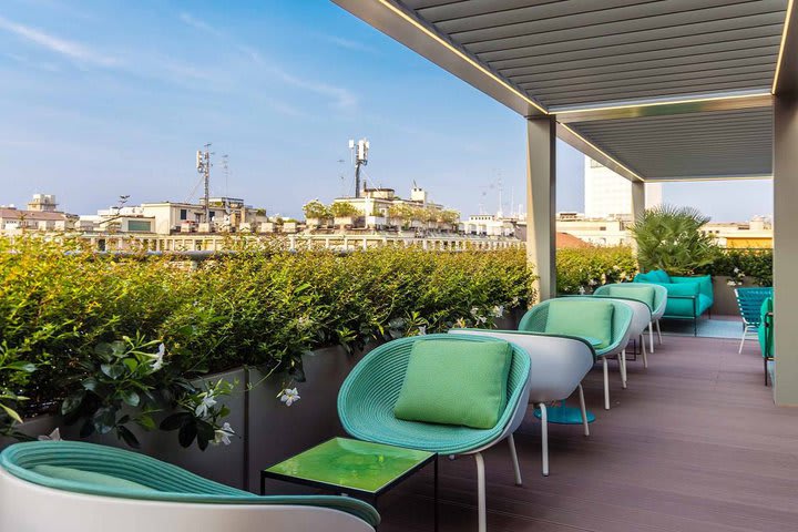 Terrace overlooking the city