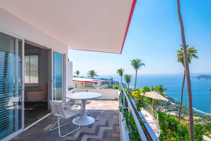 Terrace in a casita with shared pool