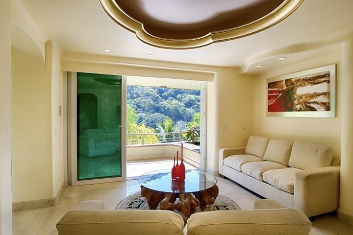 Sitting area and terrace in a suite