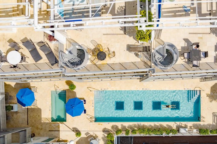 Aerial view of the pool