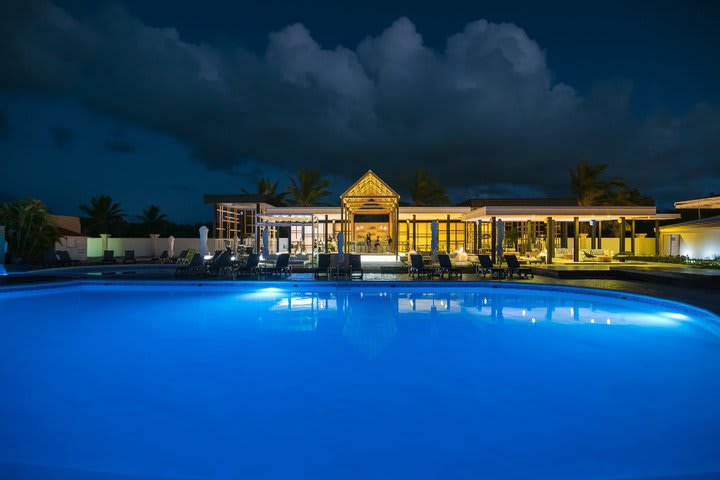 Night view of the pool