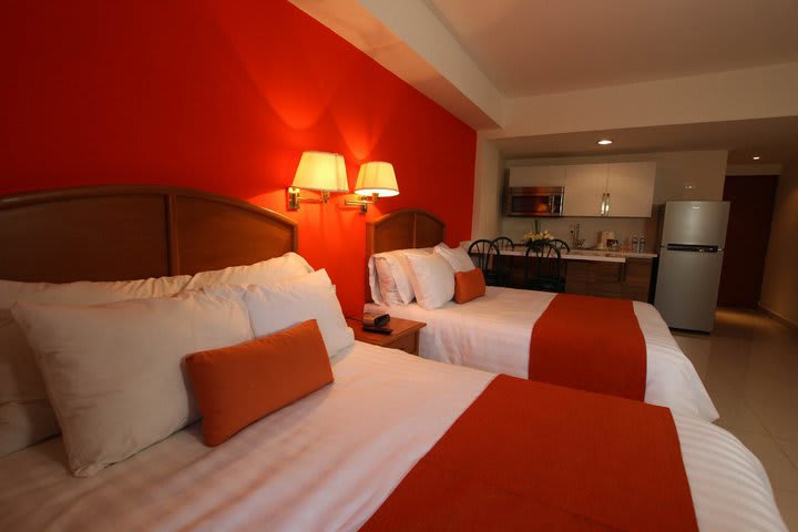 Guest rooms are equipped with air conditioning