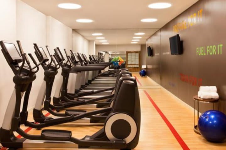 The fitness center at the Sheraton New York Hotel in Tribeca is open 24 hours