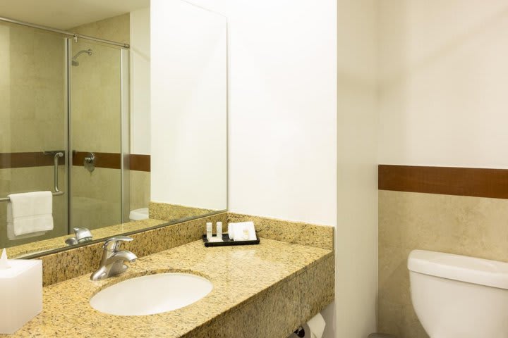 View of a private guest bathroom