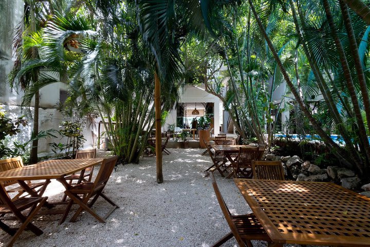 Tables in the garden