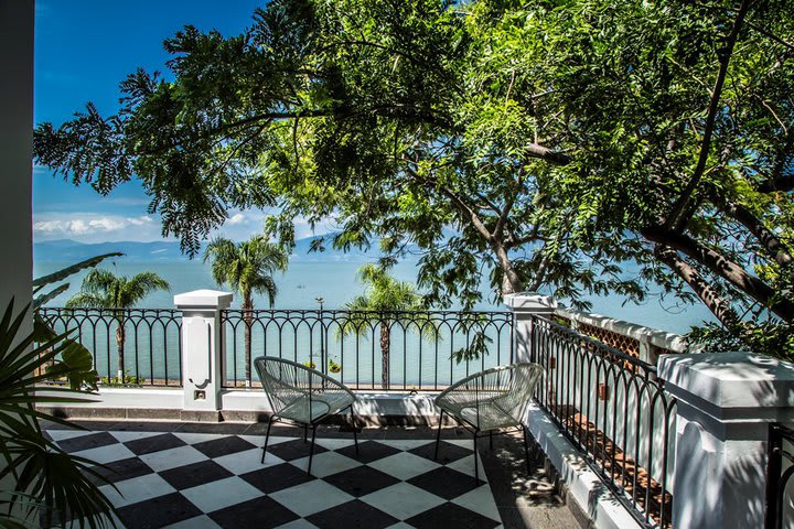 View of the lake from the hotel