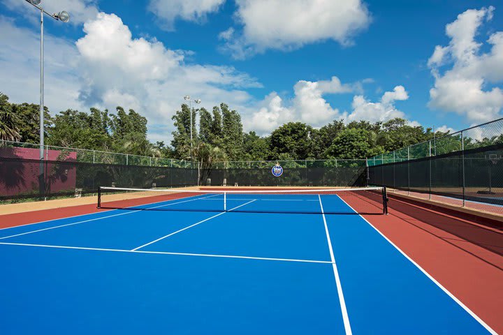 The tennis court is open 24 hours and requires reservation